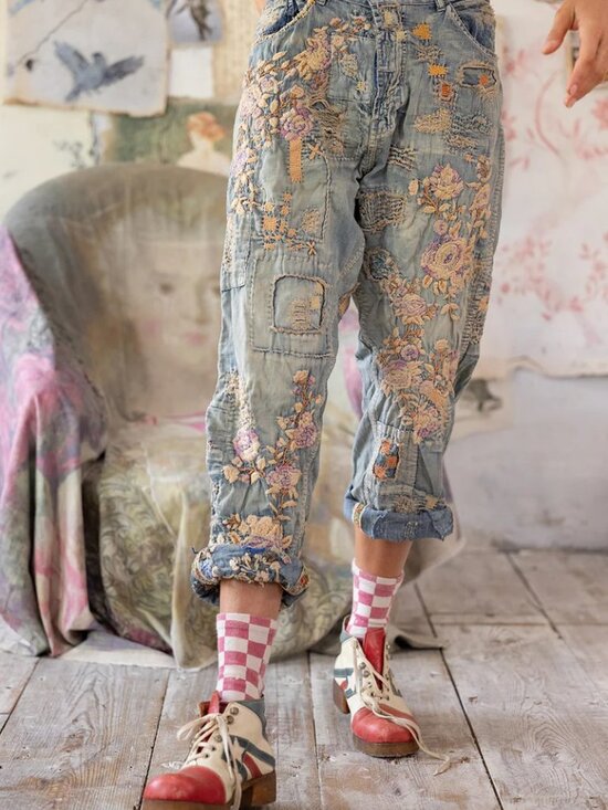 Magnolia Pearl Denim - NEW Magnolia Pearl Rosarian Miner Denims, Washed Indigo OS
